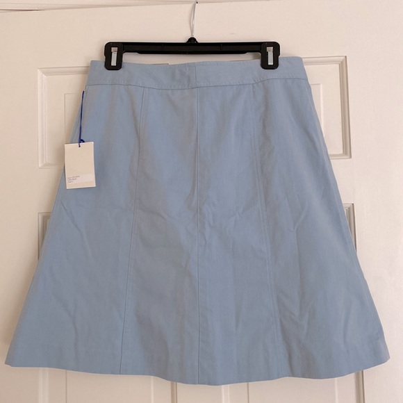NWT How & Wen Light Blue Chambray A-Line Skirt Size 6 - Picture 3 of 7